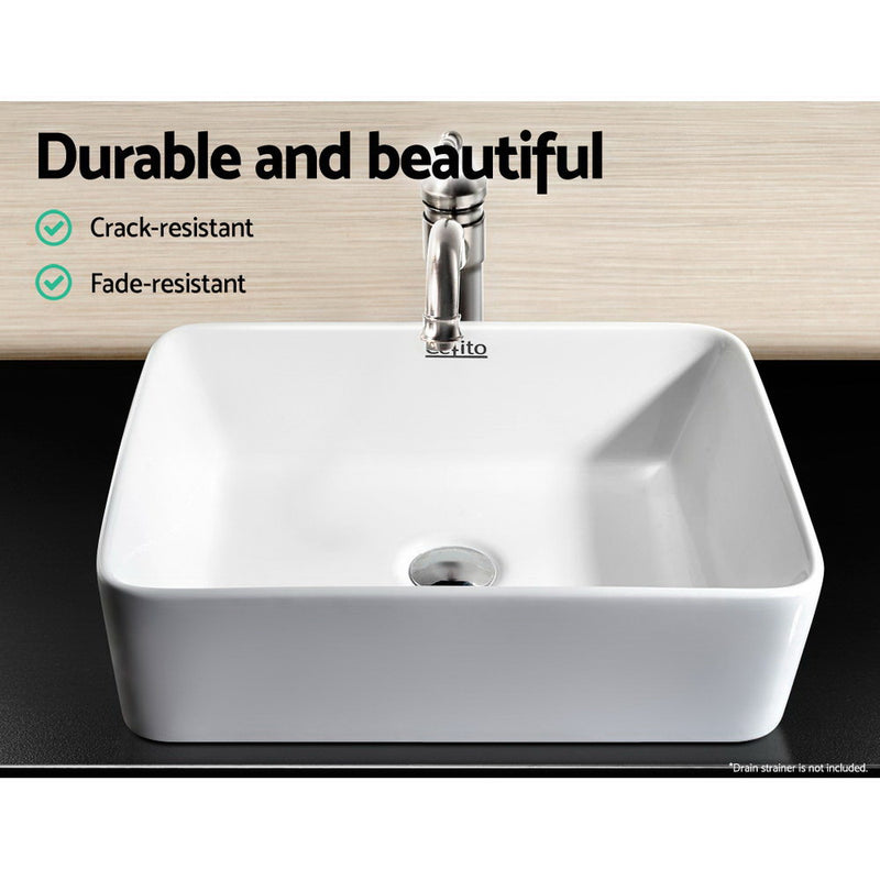 Ceramic Rectangle Sink Bowl - White