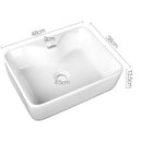 Ceramic Rectangle Sink Bowl - White