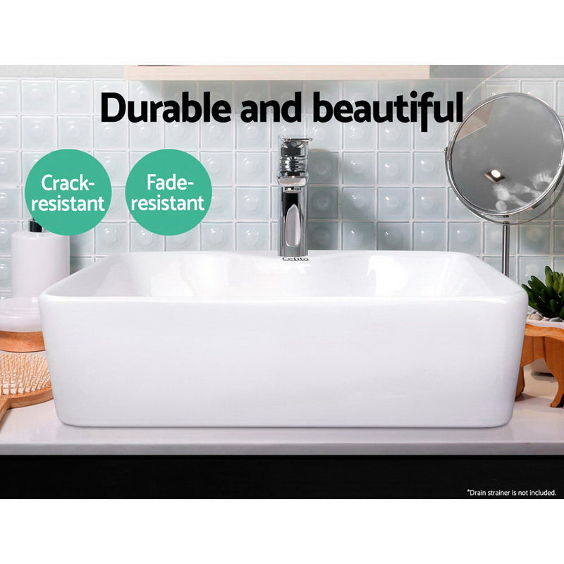 Ceramic Rectangle Sink Bowl - White