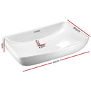 Ceramic Rectangle Sink Bowl - White