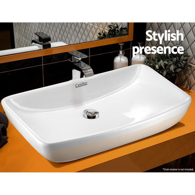 Ceramic Rectangle Sink Bowl - White