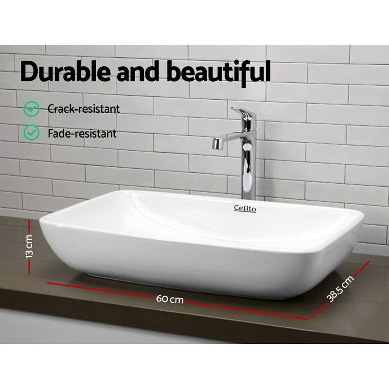 Ceramic Rectangle Sink Bowl - White