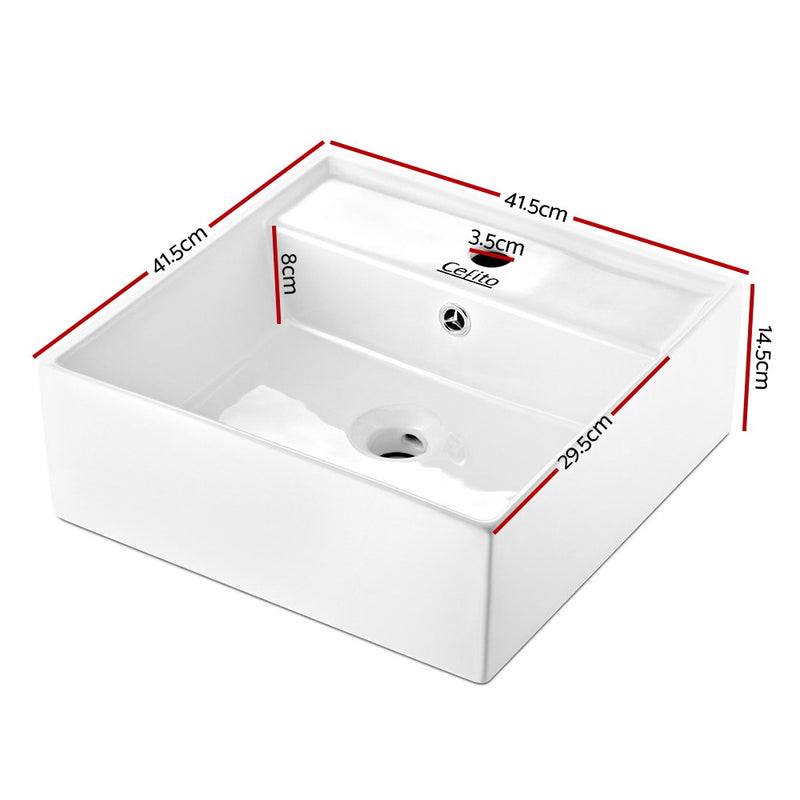 Ceramic Rectangle Sink Bowl - White