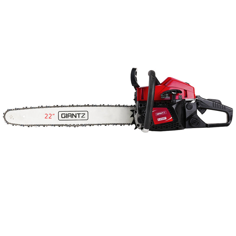 58cc Commercial Petrol Chainsaw 22 Bar E-Start Chains Saw Tree Pruning