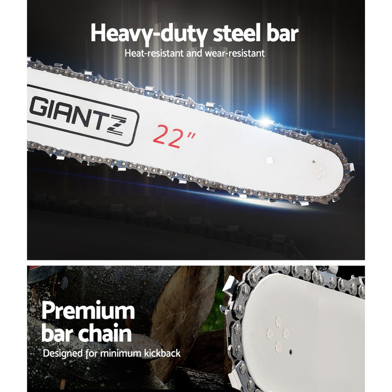 Latest 62cc Petrol Commercial Chainsaw 22 Bar E-Start Chain Saw Pruning