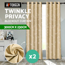 Art Queen 2 Star Blockout 300x230cm Blackout Curtains - Latte
