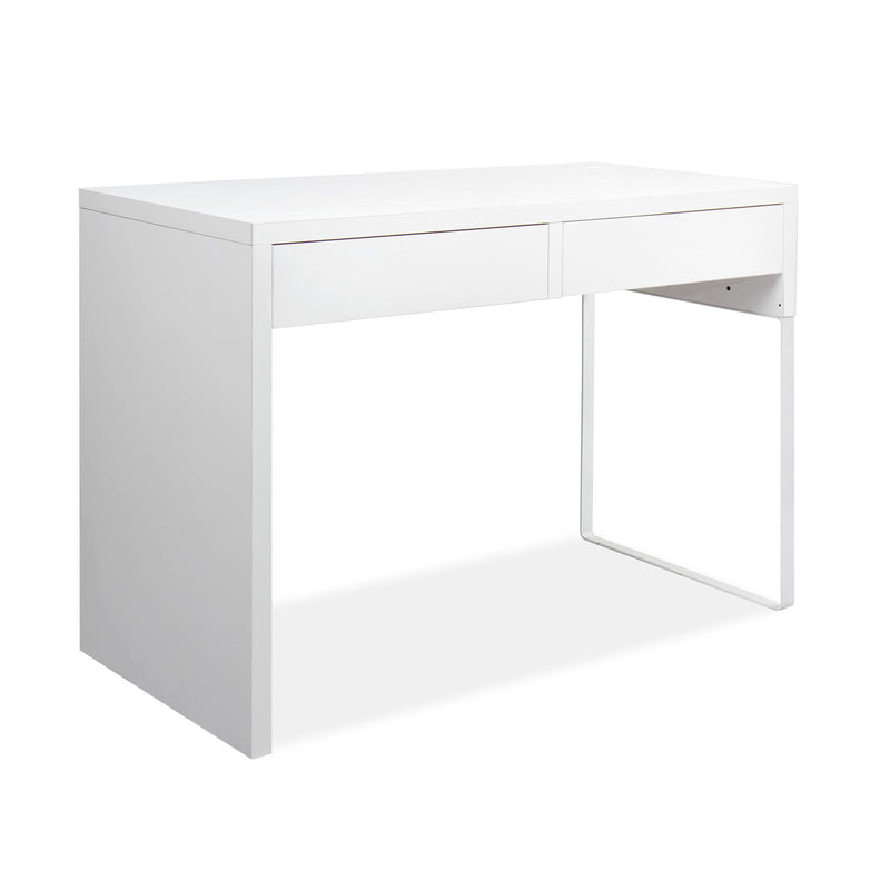Metal Desk with 2 Drawers - White