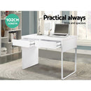 Metal Desk with 2 Drawers - White
