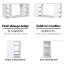 3 Level Desk with Storage & Bookshelf - White