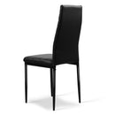 Set of 4 Dining Chairs PVC Leather - Black