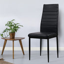 Set of 4 Dining Chairs PVC Leather - Black