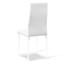 Set of 4 Dining Chairs PVC Leather - White