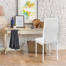 Set of 4 Dining Chairs PVC Leather - White