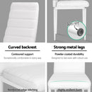 Set of 4 Dining Chairs PVC Leather - White