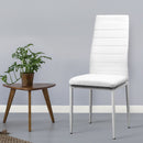 Set of 4 Dining Chairs PVC Leather - White