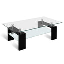 2 Tier Glass Coffee Table - Black