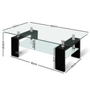2 Tier Glass Coffee Table - Black