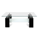 2 Tier Glass Coffee Table - Black