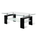 2 Tier Glass Coffee Table - Black