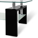 2 Tier Glass Coffee Table - Black