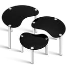 Set Of 3 Glass Coffee Tables - Black