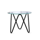 Coffee Table Glass End Side Tables High Gloss Display Modern Furniture 50X50CM
