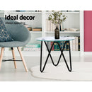 Coffee Table Glass End Side Tables High Gloss Display Modern Furniture 50X50CM