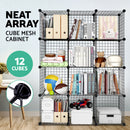 12 Cube Mesh Wire Storage Cabinet