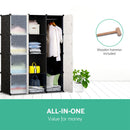 12 Cube Portable Storage Cabinet Wardrobe - Black