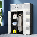 12 Cube Portable Storage Cabinet Wardrobe - Black