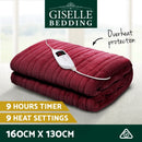 Giselle Bedding Electric Throw Blanket - Burgundy
