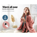 Giselle Bedding Heated Electric Throw Rug Fleece Sunggle Blanket Washable Pink