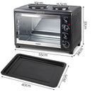 Devanti 45L Convection Oven with Hotplates - Black