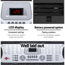 Alpha 61 Keys Electronic Piano Keyboard LED Electric Silver with Music Stand for Beginner