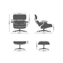Armchair Lounge Chair and Ottoman Recliner Armchair Leather Plywood Black