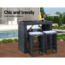 9 Piece Outdoor Dining Table Set - Black