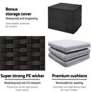 9 Piece Outdoor Dining Table Set - Black