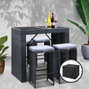 9 Piece Outdoor Dining Table Set - Black