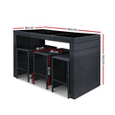 7 Piece Outdoor Dining Table Set - Black