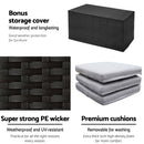 7 Piece Outdoor Dining Table Set - Black