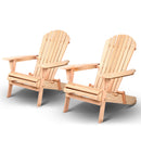 Set of 2 Patio Furniture Outdoor Chairs Beach Chair Wooden Adirondack Garden Lounge