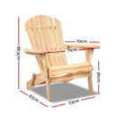 Set of 2 Patio Furniture Outdoor Chairs Beach Chair Wooden Adirondack Garden Lounge
