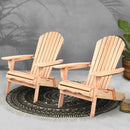Set of 2 Patio Furniture Outdoor Chairs Beach Chair Wooden Adirondack Garden Lounge