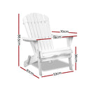 Set of 2 Patio Furniture Outdoor Chairs Beach Chair Wooden Adirondack Garden Lounge Recliner White