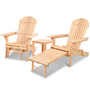 3 Piece Outdoor Beach Chair and Table Set