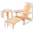 3 Piece Outdoor Beach Chair and Table Set