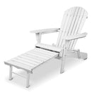 Adirondack Beach Chair with Ottoman - White