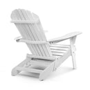 Adirondack Beach Chair with Ottoman - White