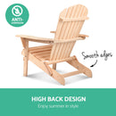 3 Piece Wooden Outdoor Beach Chair and Table Set