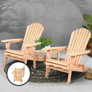 3 Piece Wooden Outdoor Beach Chair and Table Set
